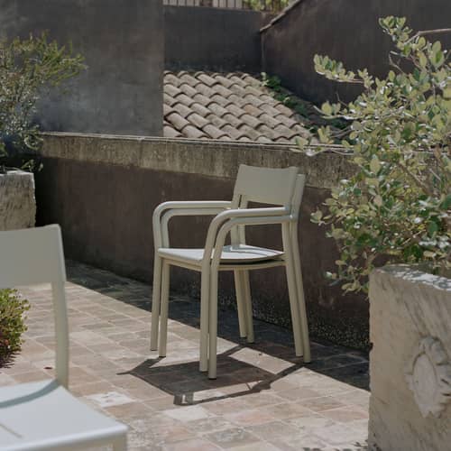Fauteuil bridge empilable May - NEW WORKS - Gris clair - Acier