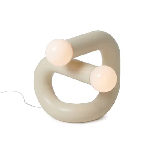 Lampe de table Sphinx métal beige - Axel Chay - Beige - Acier laqué, Verre