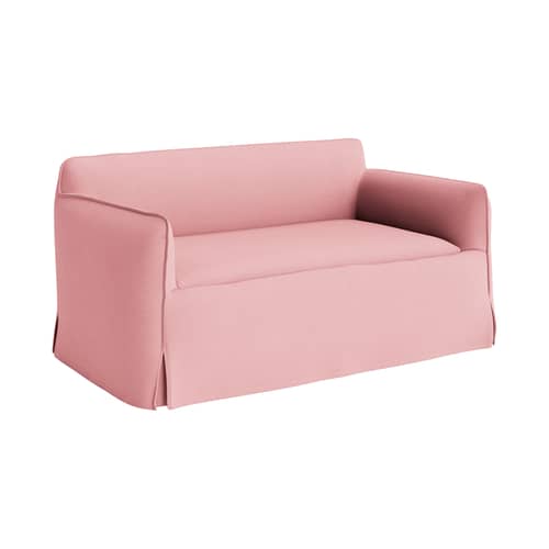 Sofa 2 Sitzer Mimi textil rosa / L 160 cm - Hay - Rosa (Gewebe Vidar 633) - Gewebe, Holz, Polyurethanschaum