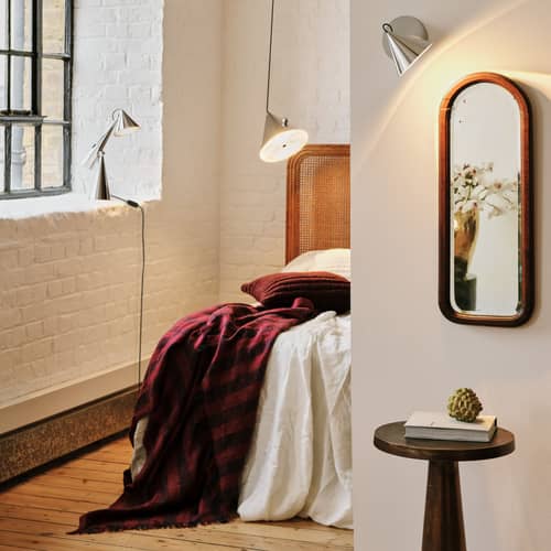 Plaid Band rouge / 160 x 200 cm - Lin & coton - Tom Dixon - Rouge & noir - Coton, Lin