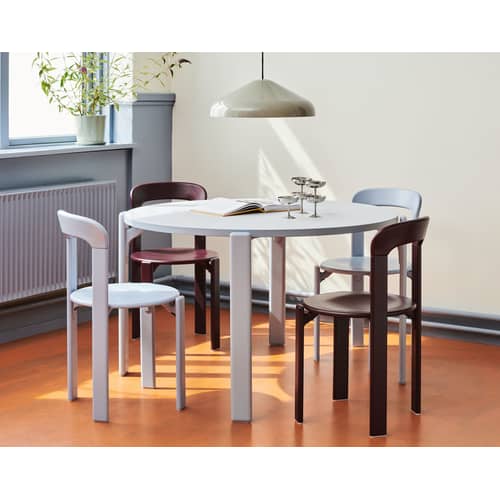 Rey Stacking chair wood blue / By Bruno Rey x Dietiker, 1971 - Wood - Hay - Light blue - Beechwood plywood, Natural beechwood