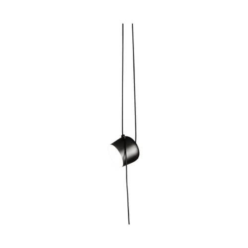 Suspension AIM Small métal noir LED  - Ø 17 cm - Flos - Noir - Aluminium, Polycarbonate