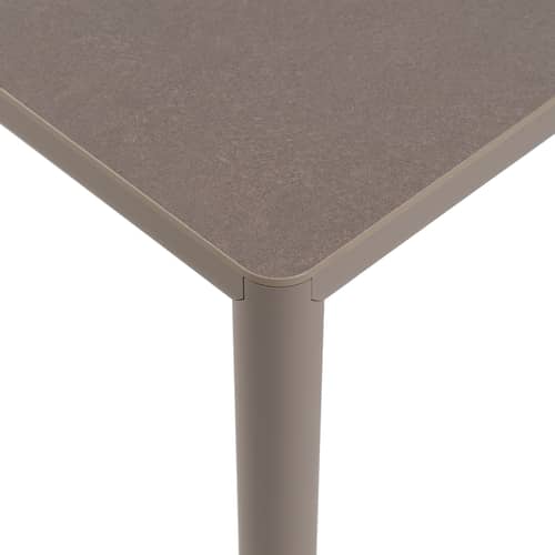 Table rectangulaire Piave beige / 160 x 90 cm - Stratifié texturé - NARDI - Taupe - Aluminium, Stratifié HPL
