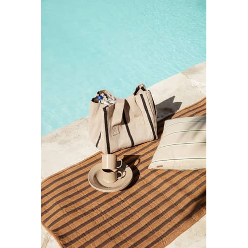 Yard Picnic Tableware set metal beige / Set of 8 metal pieces - Ferm Living - Cashmere beige - Enamelled steel