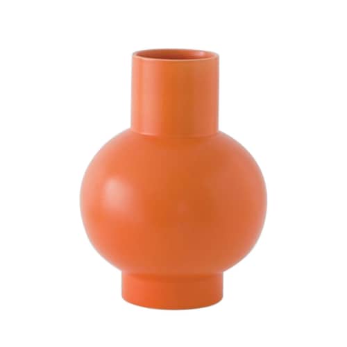Strøm Extra Large Vase ceramic orange / H 33 cm - Handmade ceramic - raawii - Vibrant orange - Ceramic