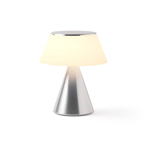 Luma Large Wireless rechargeable outdoor lamp metal silver / LED - Ø 15.6 x H 18 cm - Lexon - Polished aluminium - ABS, Aluminium