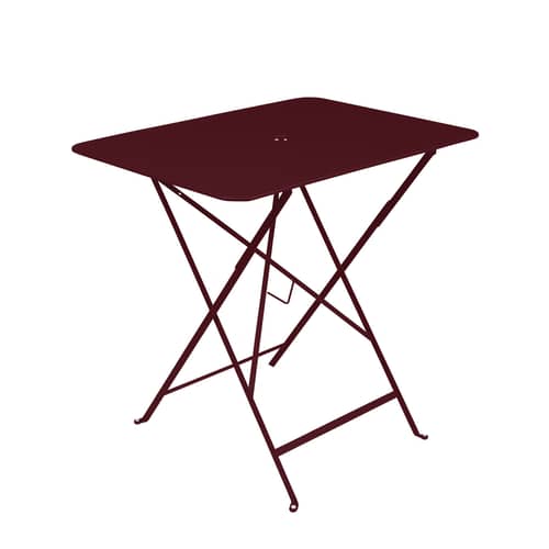 Table pliante Bistro / 77 x 57 cm - 4 personnes / Trou parasol - Fermob - Cerise noire - Acier laqué