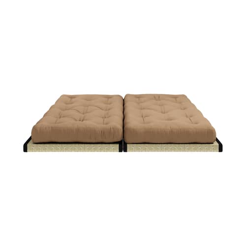 Divano convertibile Chico tessuto marrone / Modulare - L 200 cm - KARUP - Moka 755 - Cotone, Fibre riciclate miste, Giunco intrecciato