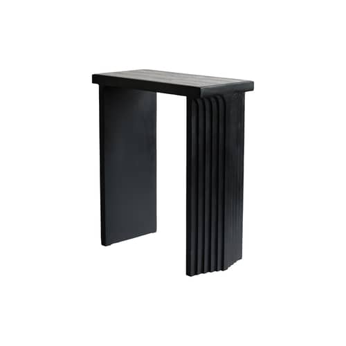 Console Arc / Plateau travertin - L 70 x P 30 x H 80 cm - 101 COPENHAGEN - Travertin gris / Café - Béton fibré, Travertin