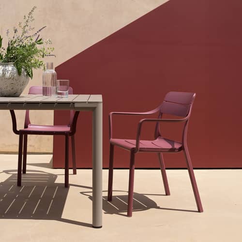 Fauteuil empilable Cassia rouge - NARDI - Bordeaux - Résine de fibre de verre