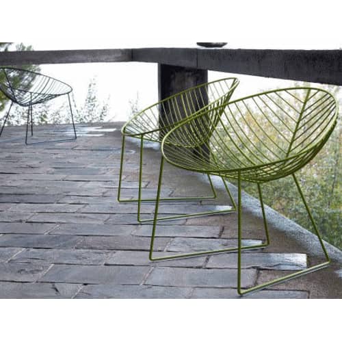 Fauteuil Leaf métal marron - Arper - Moka - Acier laqué