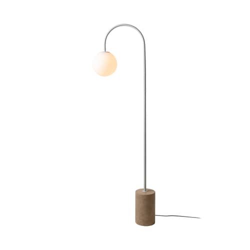 Tivoli Floor lamp stone white - It\'s about Romi - White - Glass, Steel, Travertine