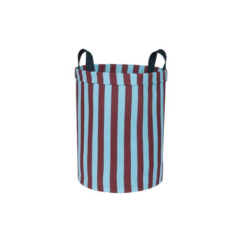Korb Rond textil bunt / H 47 cm - NOBODINOZ - Bordeaux & Blau - Baumwolle