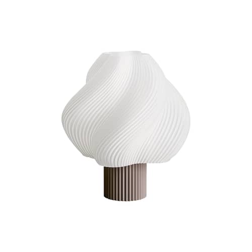 Lampe sans fil rechargeable Soft Serve marron - CRÈME ATELIER - Mocha / blanc - PLA recyclé