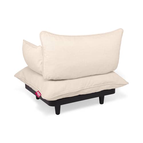 Poltrona imbottita Paletti Lounge tessuto beige - Fatboy - Sahara - Polietilene riciclato, Schiuma di poliestere, Tessuto Olefina
