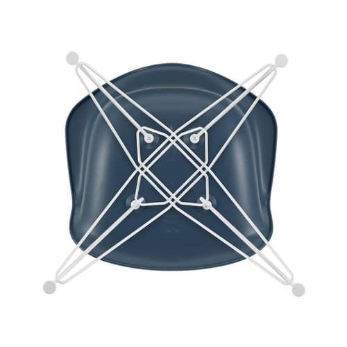 Poltrona RE DAR - Eames Plastic Armchair materiale plastico blu / (1950) - Gambe bianche / Riciclata - Vitra - Blu mare / Gambe bianche - Acciaio laccato, Plastica riciclata post-consumo