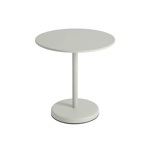 Runder Tisch Linear Café metall grau / Ø 70 cm - Stahl - Muuto - Hellgrau - Pulverbeschichteter Stahl