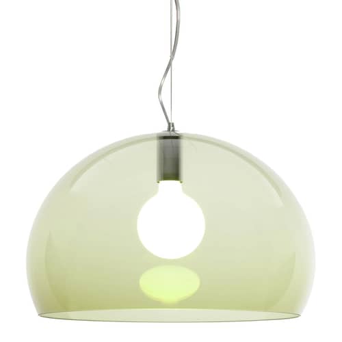 Suspension FL/Y / Ø 52 cm - PMMA recyclé - Kartell - Vert Olive - PMMA recyclé