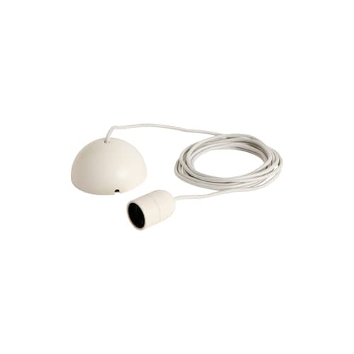 Système électrique pour suspension Common tissu blanc / Set câble tissu 4m, rosace, douille E27 - Hay - Blanc craie - ABS, Polycarbonate, Tissu