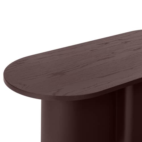 Table basse Looi / 115 x 50 x H 37 cm - NOO.MA - Vin de myrtille - Acier, Placage chêne certifié FSC