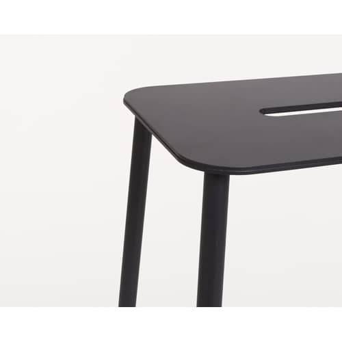 Tabouret Adam Outdoor métal noir / H 50 cm - Frama  - Noir - Acier laqué époxy