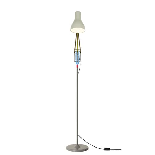Type 75 Floor lamp metal multicoloured / By Paul Smith - Edition No. 1 - Anglepoise - No. 1 / Light grey, pink, yellow, khaki, blue - Aluminium