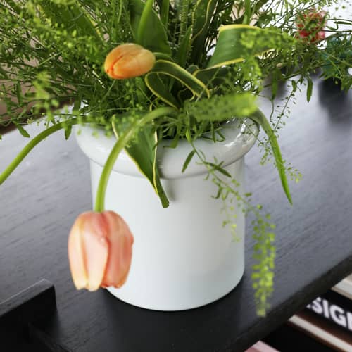 Vaso Turban ceramica grigio / Ø 20 x H 21,5 cm - & klevering - Ø 20 x H 21,5 cm / Grigio nebbia - Gres
