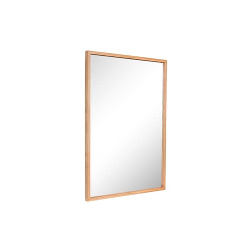 Glimpse Medium Wall mirror natural wood / 60 x 90 cm - HÜBSCH - 60 x 90 cm - Certified oak veneer, Glass