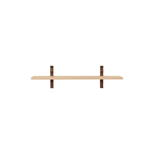 Heju X Nobodinoz Wall shelf natural wood / L 90 cm - NOBODINOZ - 1 shelf - Ash veneer, Solid Rubberwood