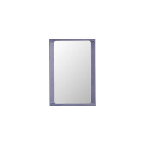 Wandspiegel Arced holz violett / 80 x 55 cm - Muuto - Helles Lila - Glas, Lackiertes Fichtenholz