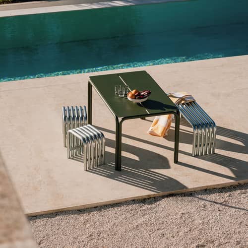 Banc Nokk métal / L 114 cm - NOO.MA - Zinc - Acier galvanisé