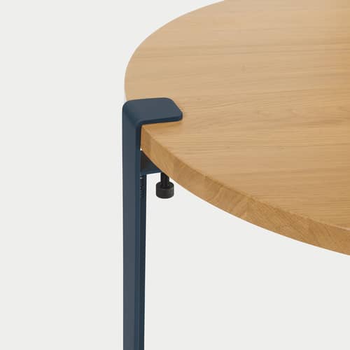  Base, legs metal blue with vice clamp / H 43 cm - To create Coffee table or Bench - TIPTOE - Midnight blue - Powder coated steel