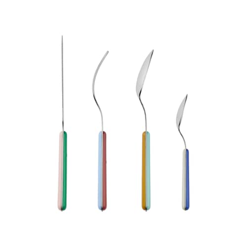 Besteck Set Marstal metall bunt / 8 Teile (2 Personen) - BROSTE COPENHAGEN - Mehrfarbige Töne - Plastik, rostfreier Stahl