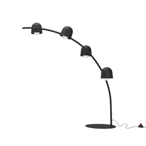Big Lebow Floor lamp metal grey black / H 234 x L 186 cm - 4 adjustable lampshades / Metal - Fatboy - Anthracite - Aluminium, Steel