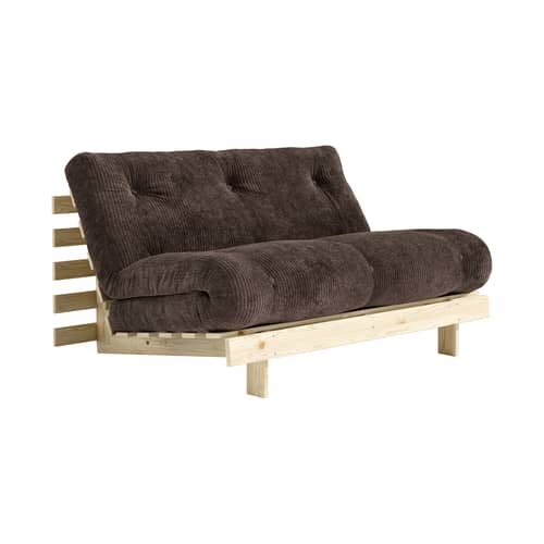 Canapé convertible Roots / L 140 cm - 3 positions / Structure pin clair - KARUP - Cacao foncé (551, velours côtelé) / Pin clair - Mousse, Pin massif certifié FSC, Tissu