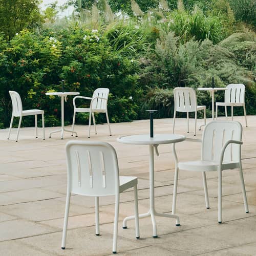 Chaise empilable Deville métal blanc - Hay - Blanc crème - 