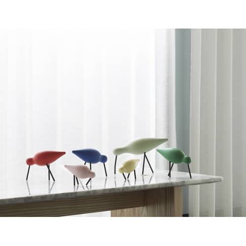 Decorazione Oiseau Shorebird M legno verde / L 15 x H 11 cm - Normann Copenhagen - Verde/nero - Acciaio, Rovere