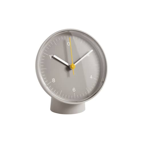  Desk clock plastic material grey / Jasper Morrison - Recycled - Hay - Grey - Acrylic, Aluminium, Recycled ABS