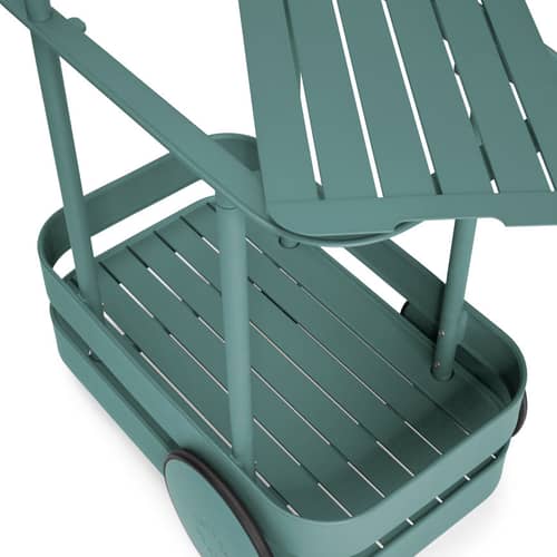 Jolly Trolley Dresser metal green green metal / Cordless USB rechargeable light - 78 x 55 x H 200 cm - Fatboy - Sage green - Polythene, Thermolacquered aluminium