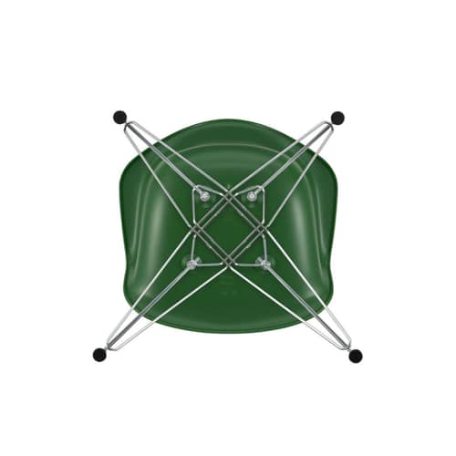 Fauteuil RE DAR - Eames Plastic Armchair / (1950) - Pieds chromés / Recyclé - Vitra - Vert émeraude / Pieds chromés - Acier chromé, Plastique recyclé post-consommation
