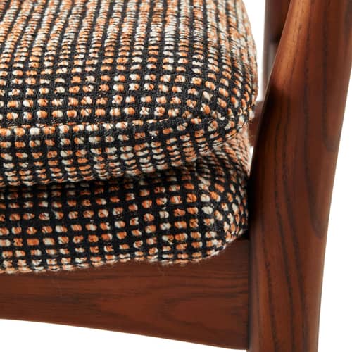 Fauteuil rembourré Peggy tissu marron - POLSPOTTEN - Marron foncé - Frêne, Mousse, Tissu