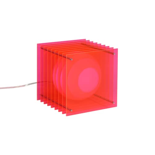 Lampada da tavolo Lop Big Square materiale plastico rosa / Vincitore del premio Archiproducts Design - BANG - Rosa - Acrilico, Inox, Vetro