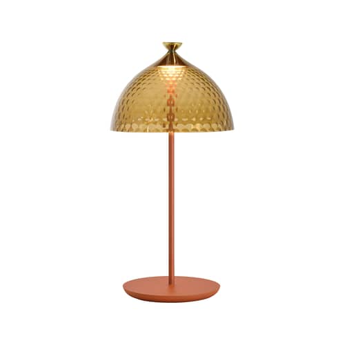 Lampe de table Pumo LED orange / Recyclé - Kartell - Ambre / Brique - Aluminium, PMMA recyclé