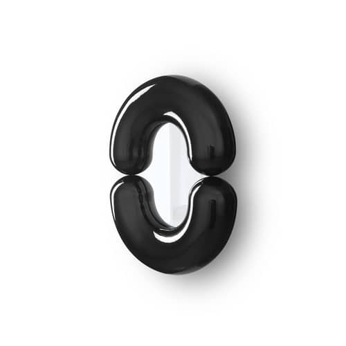 Miroir mural Zodiac Bumper Small céramique noir / L 55 x H 70 cm - Jean-Baptiste Fastrez, 2020 - Moustache - Noir - Céramique, Verre