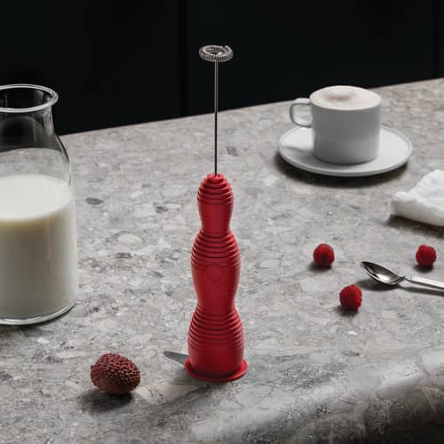 Montalatte Pulcina materiale plastico rosso / Ricaricabile - Alessi - Rosso - ABS, Acciaio inossidabile