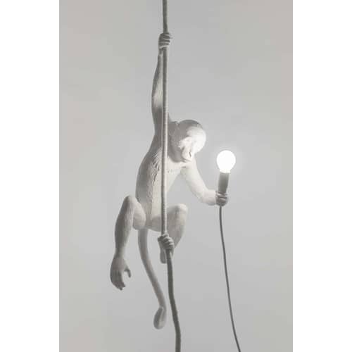 Monkey Hanging Pendant plastic material white / Indoor - H 80 cm - Seletti - White - Resin