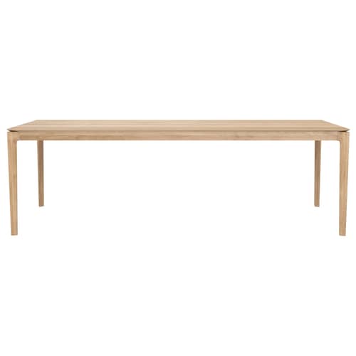Bok Rectangular table natural wood / Solid oak 240 x 100 cm  / 10 people - Ethnicraft - 240 x 100 cm  / Oak - Oiled solid oak