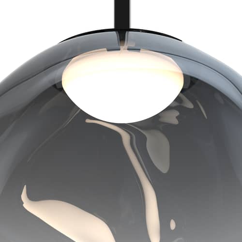 Suspension Melt Mini LED / Ø 28 cm - Polycarbonate métallisé (change de couleur) - Tom Dixon - Nickel - Polycarbonate soufflé