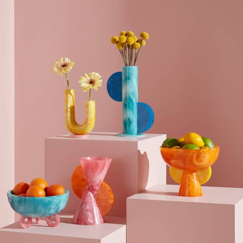 Vase Mustique Cone rose / Acrylique - Jonathan Adler - Cone / Rose & orange - Acrylique