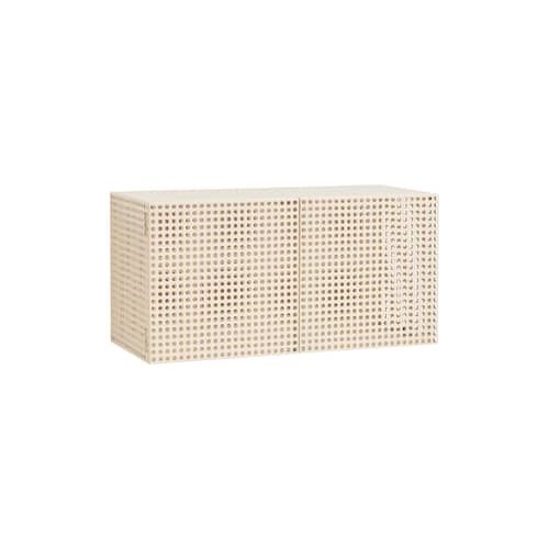 Wandablage Perforated Cabinet Small metall weiß / B 89 x T 40 x H 45 cm - Hay - Naturfarben - thermolackierter Stahl